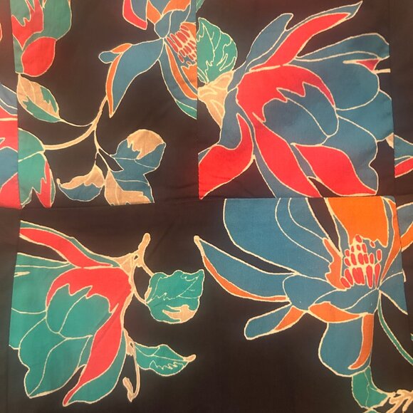 NWT Du Paradis Summer Night floral asymmetric-hem cotton midi dress sz M - Picture 9 of 15